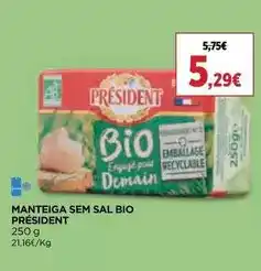 El Corte Inglés Président - manteiga sem sal bio promoção