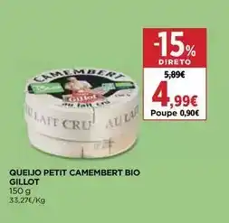 El Corte Inglés Gillot - queijo petit camembert bio promoção