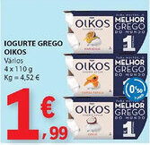 E.Leclerc Iogurte grego oikos promoção