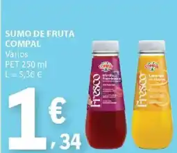 E.Leclerc Sumo de fruta compal promoção