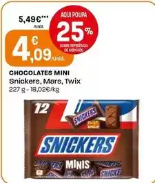 Intermarché Snickers / mars / twix - chocolates mini promoção