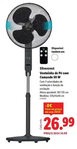 Lidl Silvercrest - ventenina de pe com comanda 50 w promoção