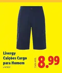 Lidl Calcoes cargo para homem promoção