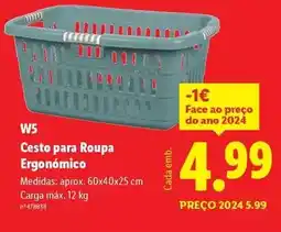 Lidl W5 - cesto para roupa ergonómico promoção