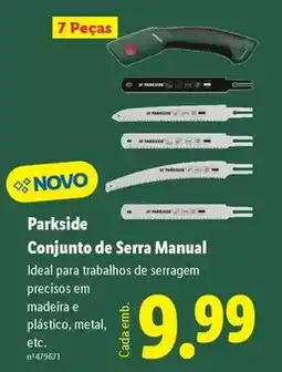 Lidl Parkside - conjunto de serra manual promoção