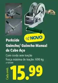 Lidl Parkside - guincho manual de cabo aço promoção