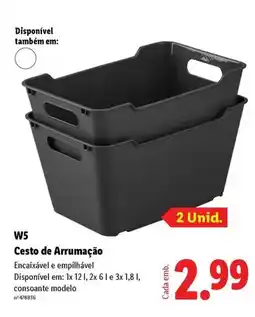 Lidl W5 - cesto de arrumacao promoção