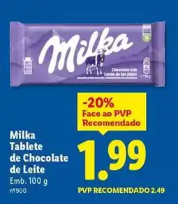 Lidl Milka - tablete de chocolate de leite promoção