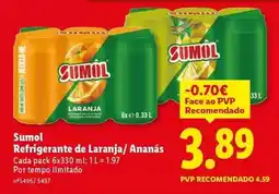 Lidl Sumol - refrigerante de laranja/ananas promoção