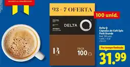 Lidl Delta q - capsulas de cafe pic pack grande promoção