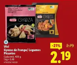 Lidl Gyozas de frango/legumes picantes promoção