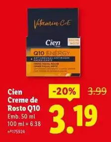 Lidl Cien - creme de rosto q10 promoção