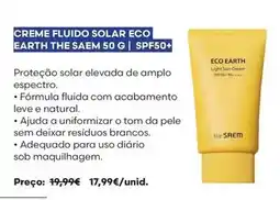 Auchan The saem - creme fluido solar eco earth spf50+ promoção