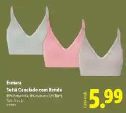 Lidl Esmara - sutiã canelado com renda promoção