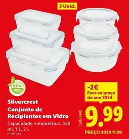 Lidl Silvercrest - conjunto de recipientes em vidro promoção