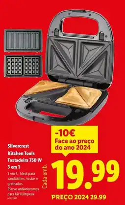 Lidl Silvercrest - kitchen tools tostadelina 750 w 3 en 1 promoção
