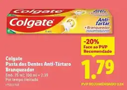 Lidl Colgate - pasta dos dentes anti-tartaro branqueador promoção