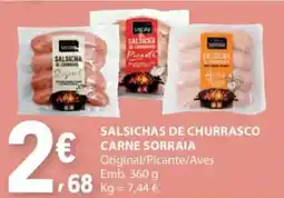 E.Leclerc Salsichas de churrasco carne sorraia promoção