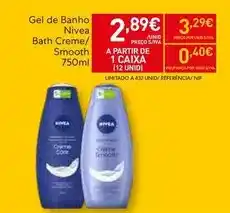 Recheio Nivea - gel de banho bath creme/ smooth promoção