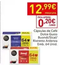 Recheio Dolce gusto - cápsulas de café buondi/sical/ristretto ardenza emb. 64 unid promoção