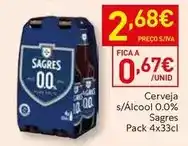 Recheio Sagres - cerveja s/ álcool 0.0% promoção