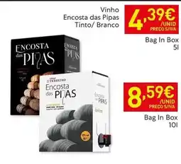 Recheio Adega - vinho encosta das pipas tinto/branco promoção