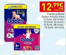 Recheio Dodot - fraldas p/bebé activity extra promoção