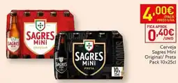 Recheio Sagres - cerveja mini original/preta promoção