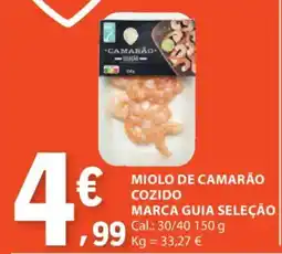 E.Leclerc Miolo de camarão cozido marca guia seleção promoção