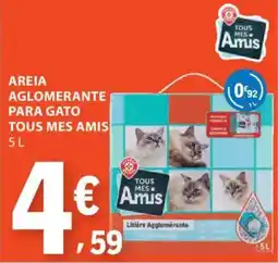 E.Leclerc Areia aglomerante para gato tous mes amis promoção