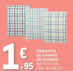 E.Leclerc Conjunto de 3 panos de cozinha promoção