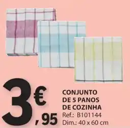 E.Leclerc Conjunto de 5 panos de cozinha promoção