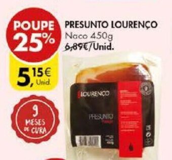Pingo Doce Presunto Lourenço 450g promoção