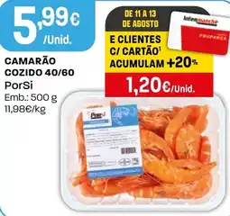 Intermarché Camarão cozido 40/60 PorSi promoção