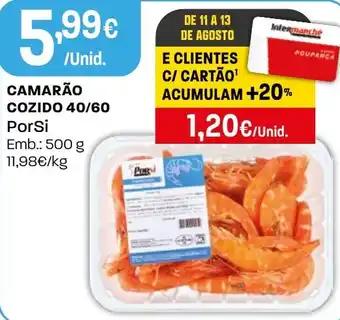 Intermarché Camarão cozido 40/60 PorSi promoção