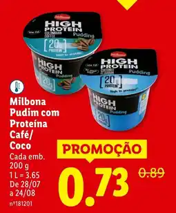 Lidl Milbona Pudim com Proteína Café/ Coco Cada promoção