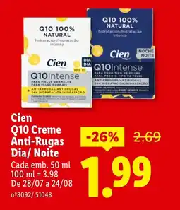 Lidl Cien Q10 Creme Anti-Rugas Dia/ Noite Cada promoção