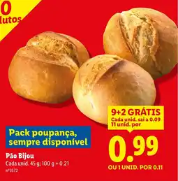 Lidl Pão Bijou Cada unid. promoção