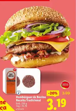 Lidl Hambúrguer de Bovino Receita Tradicional promoção
