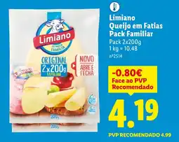 Lidl Limiano Queijo em Fatias Pack Familiar promoção