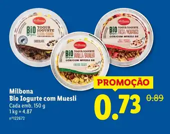 Lidl Milbona Bio Iogurte com Muesli promoção