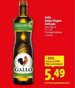Lidl Gallo Azeite Virgem Delicado promoção