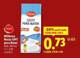Lidl Milbona Natas UHT para Bater promoção