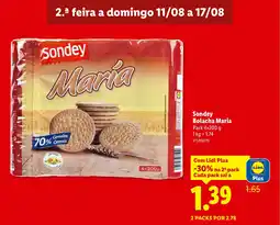 Lidl Sondey Bolacha Maria promoção