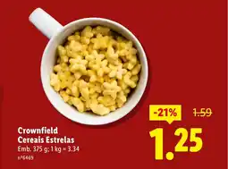 Lidl Crownfield Cereais Estrelas promoção