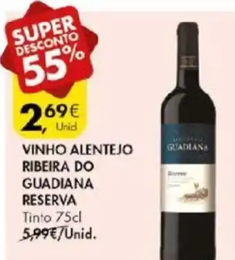Pingo Doce Vinho Alentejo Rebeira do Guadiana Reserva 75cl promoção