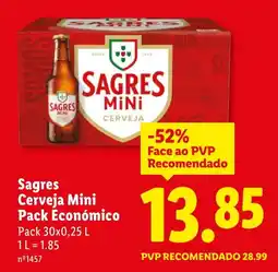 Lidl Sagres Cerveja Mini Pack Económico promoção