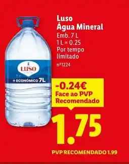 Lidl Luso Água Mineral promoção
