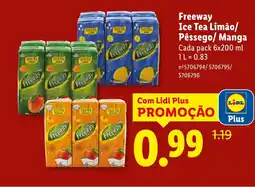 Lidl Freeway Ice Tea Limão/ Pêssego/ Manga promoção