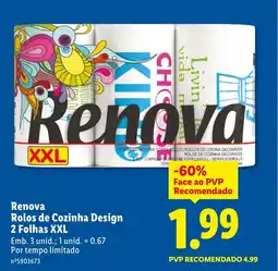 Lidl Renova Rolos de Cozinha Design 2 Folhas XXL promoção